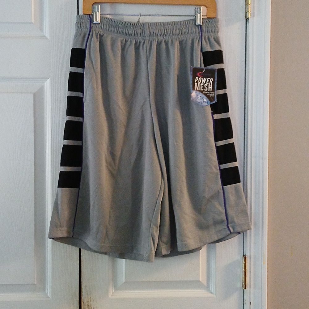 Premium Power Wash  gray purple black athletic shorts Sz XXL NWT